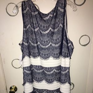 Blue and white dress